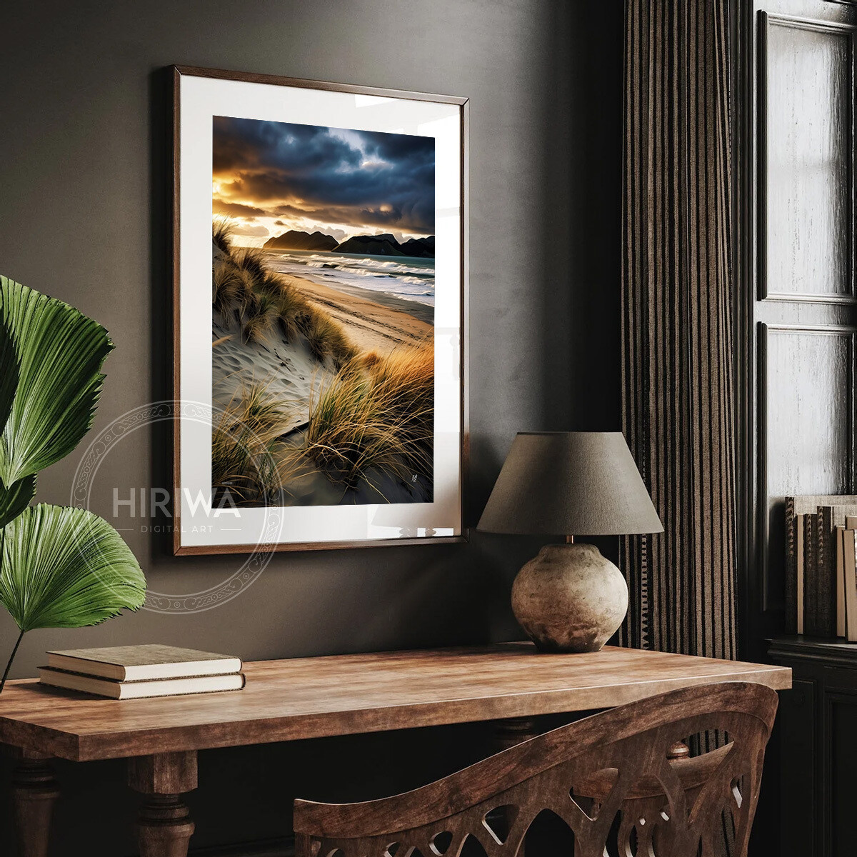 Sand &amp; Storm fine art print displayed in a black frame with white border.