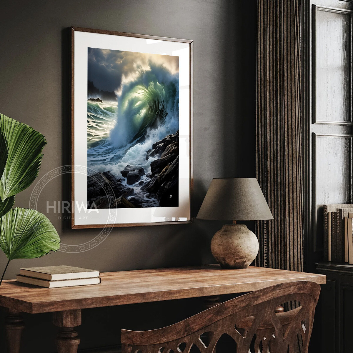 Surging Tide fine art print displayed in a frame with white border.