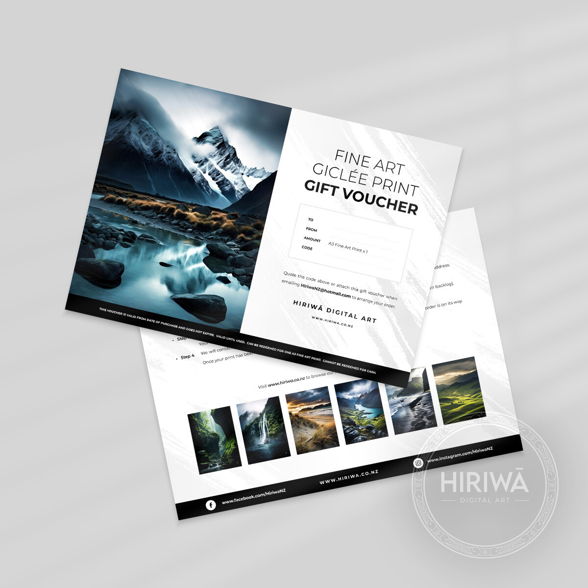 Gift Voucher - A3 Print