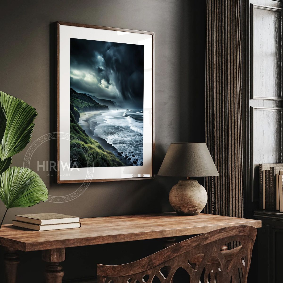 Encroaching Storm fine art print displayed in a frame with white border.
