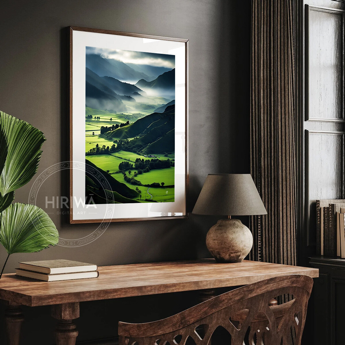 Rural Countryside fine art print displayed in a frame with white border.