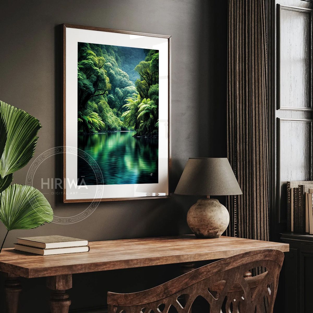 Echoes of Stillness fine art print displayed in a frame with white border.