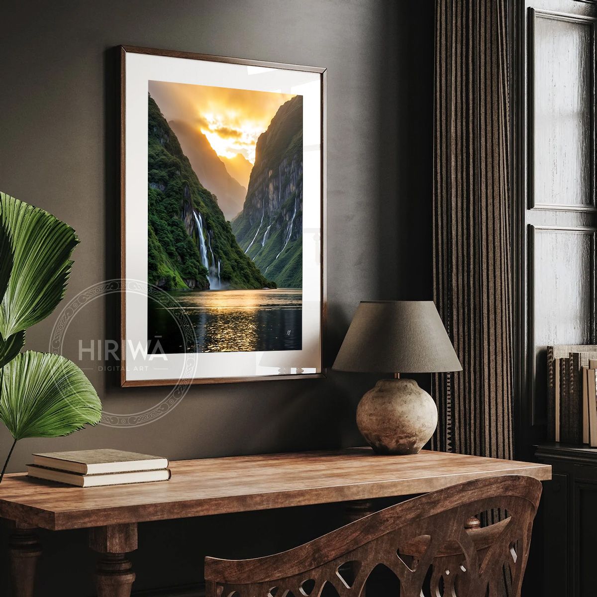Evening Sound fine art print displayed in a frame with white border.