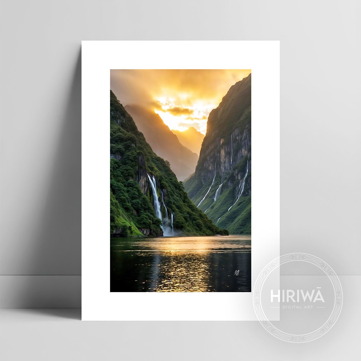 Evening Sound fine art print with a white border by Hiriwā Digital Art.