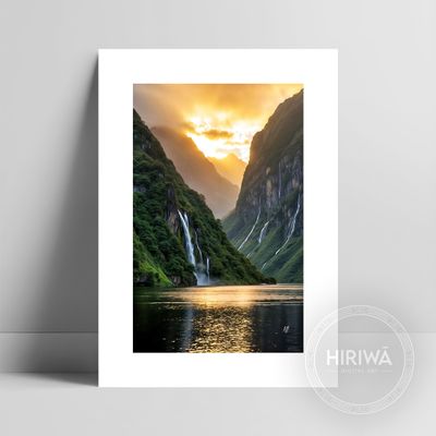 Evening Sound fine art print with a white border by Hiriwā Digital Art.