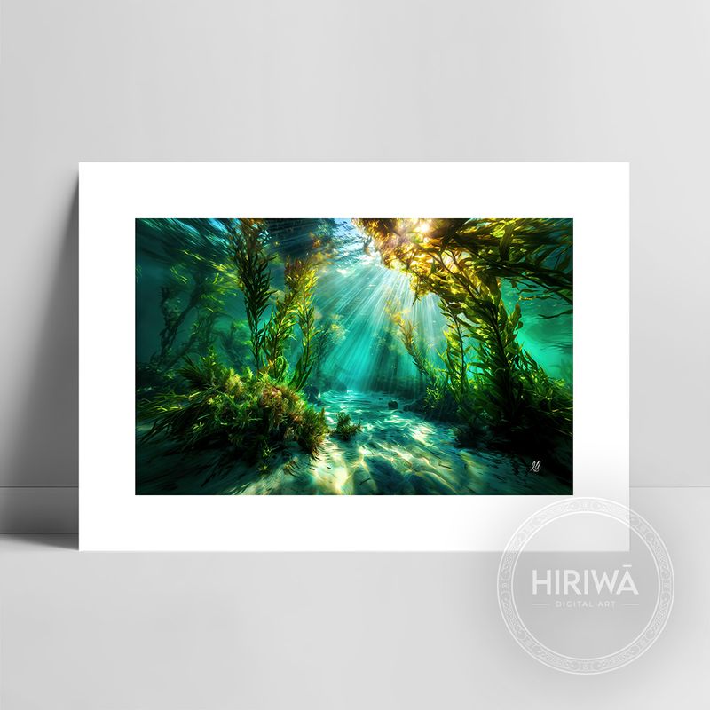 Breathing Light fine art print with a white border by Hiriwā Digital Art.