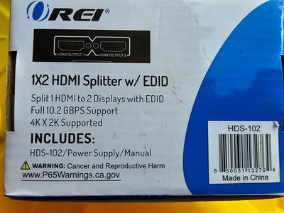 OREI HDS-102 – Splitter HDMI 1x2 con EDID
