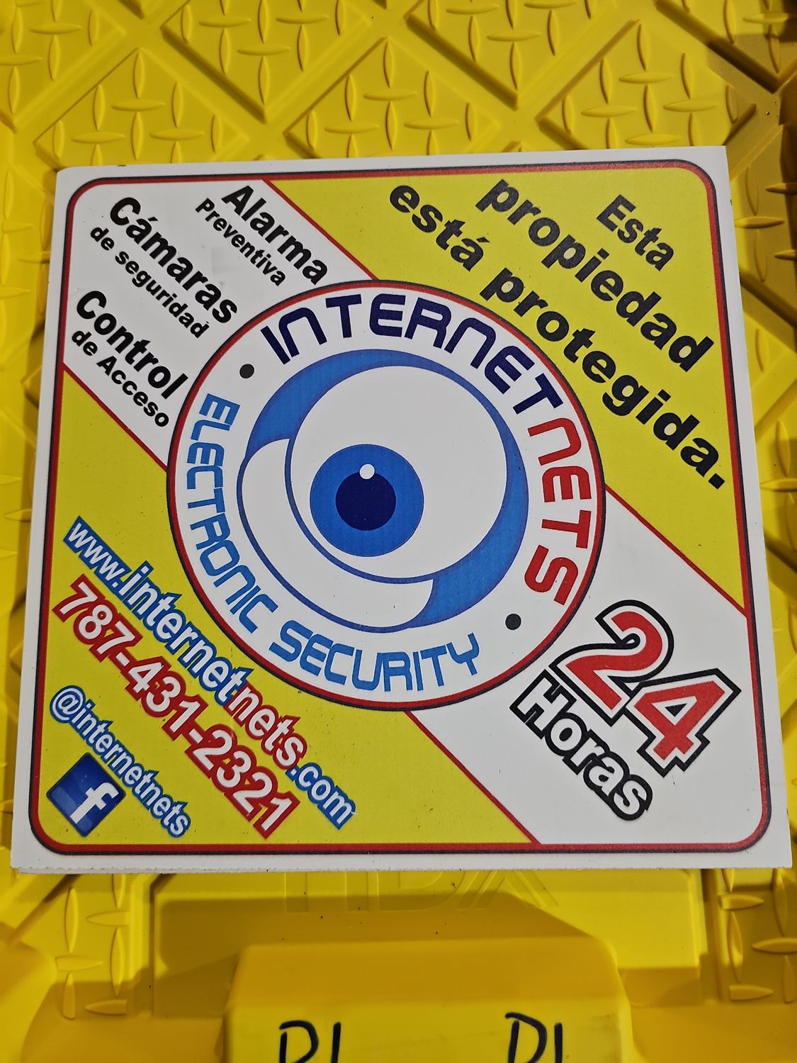 Letrero 12" x 12" – Protección de Seguridad InternetNets Electronic Security 
