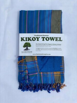Kikoy Towel Royal Blue Multi Stripe (#30)
