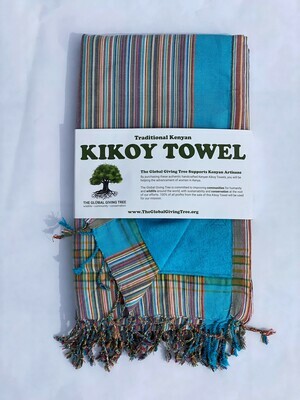Kikoy Towel Turquoise Multi Thin Stripe (#41)