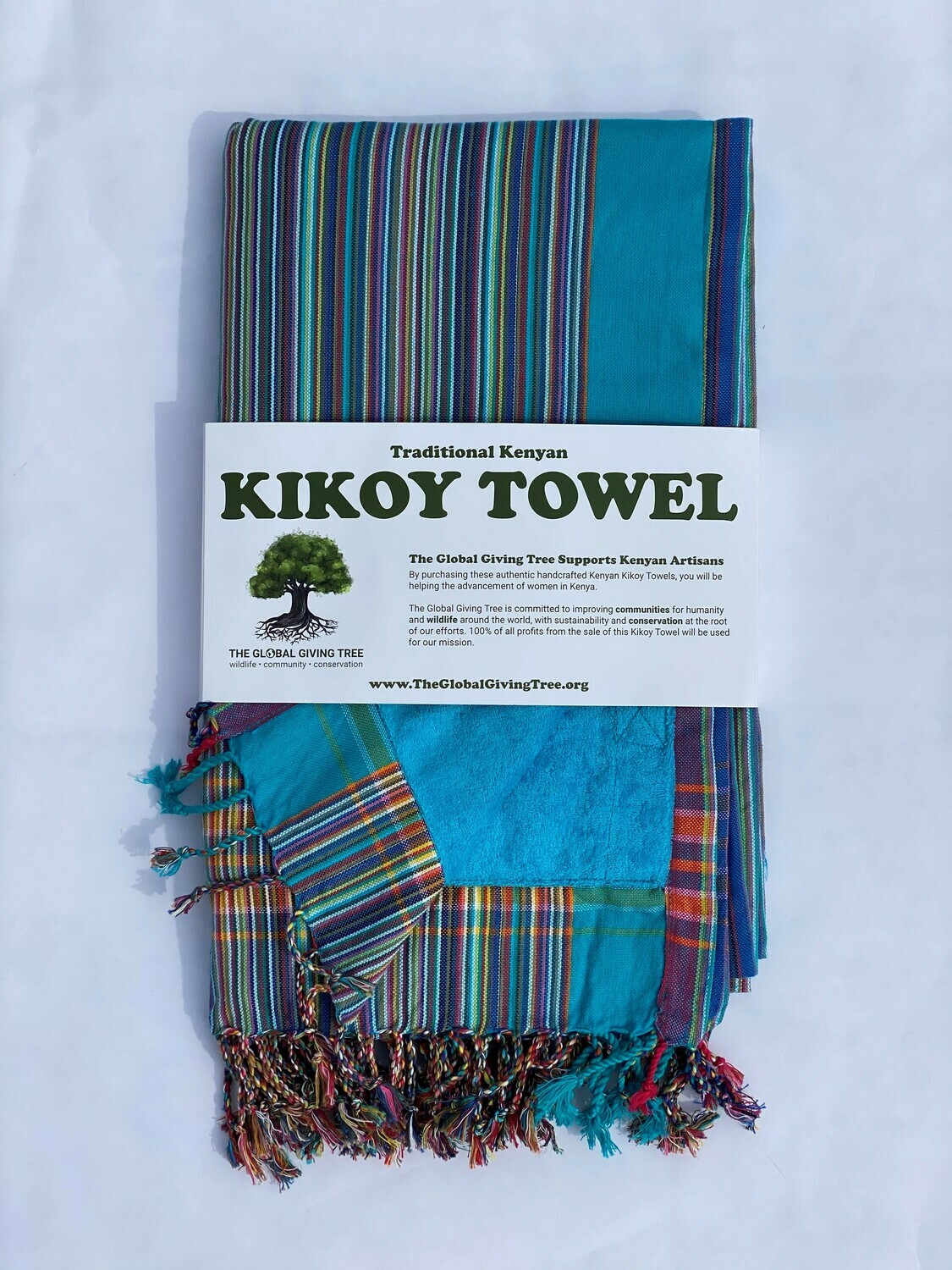 Kikoy Towel Turquoise Multi Thin Stripe (#40)