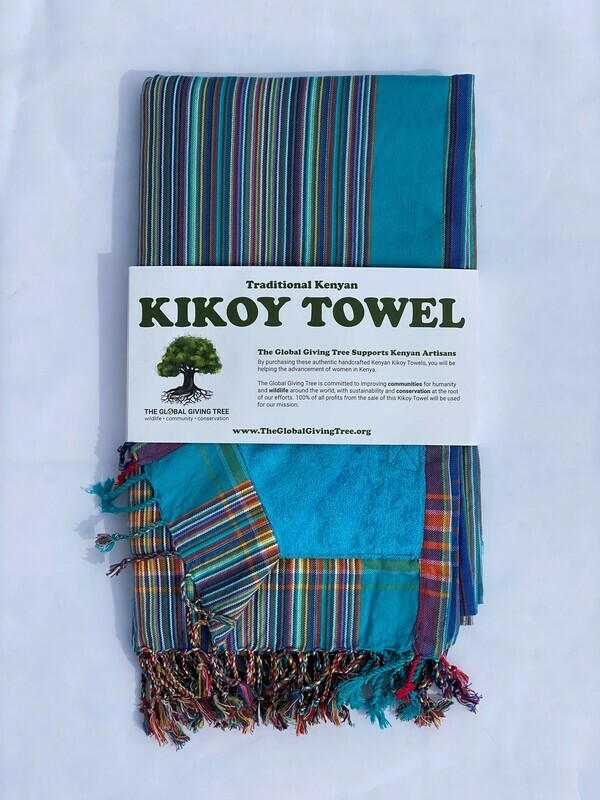 Kikoy Towel Turquoise Multi Thin Stripe (#40)