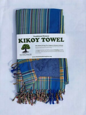 Kikoy Towel Blue Multi Thin Stripe (#35)