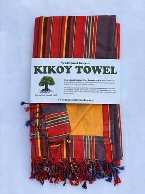 Kikoy Towel Red Multi Stripe (#46)