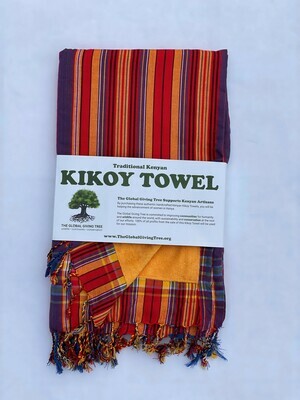Kikoy Towel Red/Orange Multi Stripe (#50)