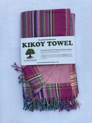 Kikoy Towel Plum Multi Stripe (#52)