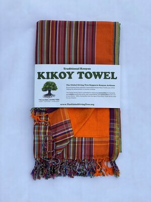 Kikoy Towel Orange Multi Stripe (#49)