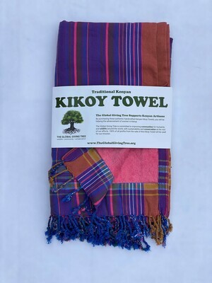 Kikoy Towel Purple Multi Stripe (#58)