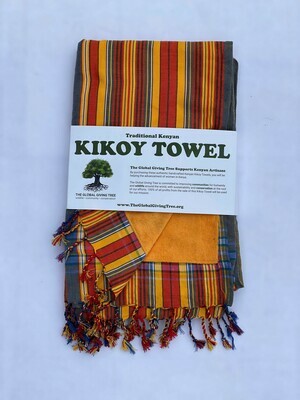Kikoy Towel Orange Multi Stripe (#56)