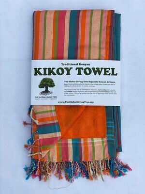 Kikoy Towel Orange Multi Stripe (#63)