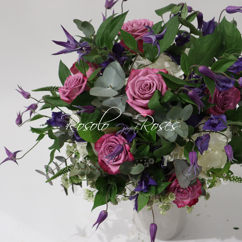 Hortensias, Roses mauves, Clematis &amp; Co