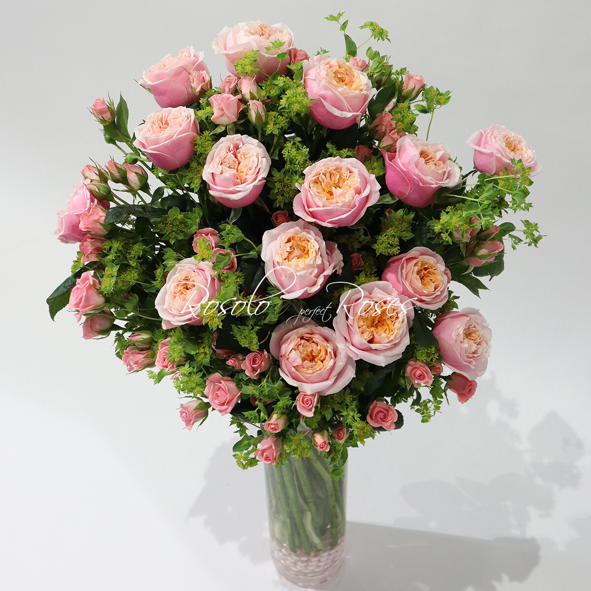 Bouquet de roses de Jardin, une face.