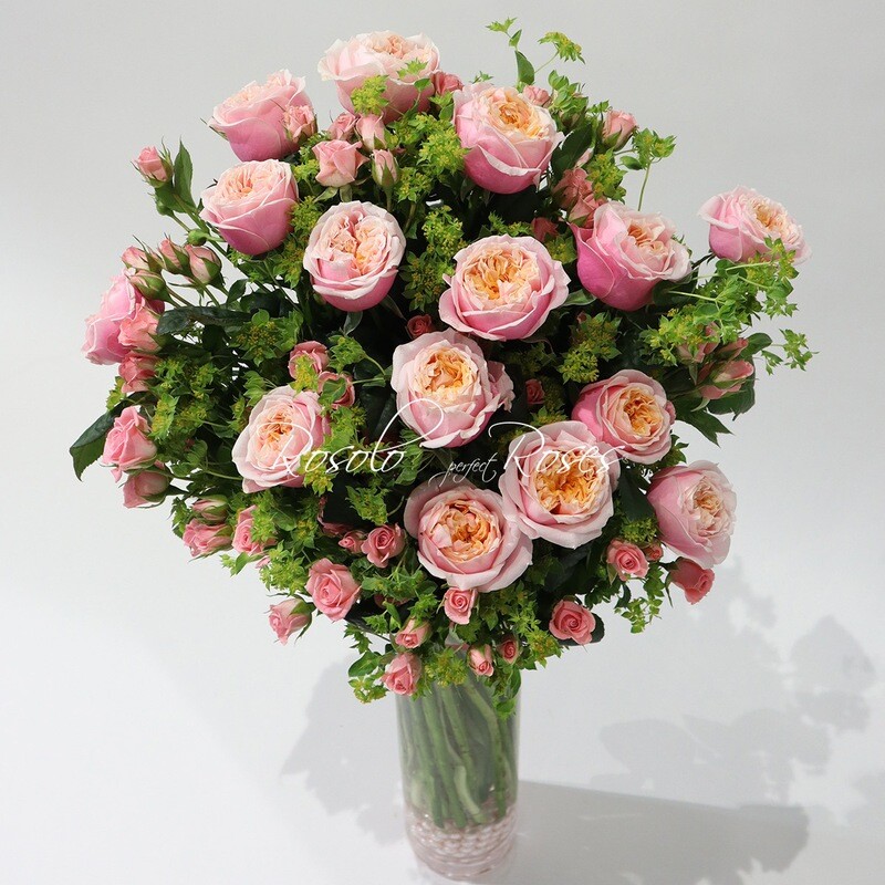 Bouquet de roses de Jardin, une face.