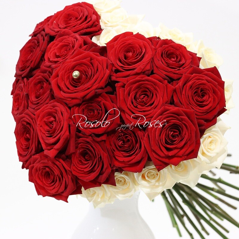 Bouquet de roses en forme de cœur