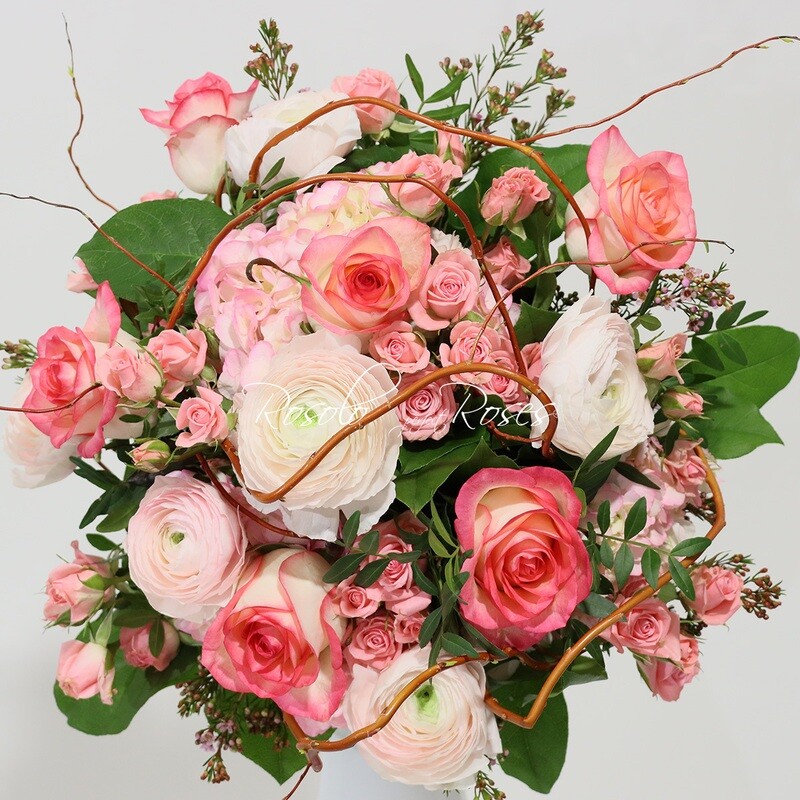 Roses et Renoncules, couleurs douces