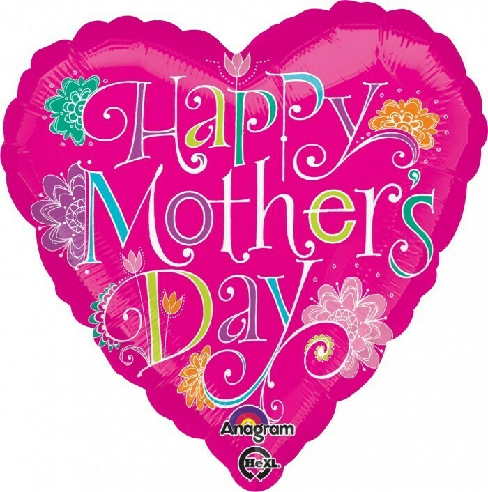 Ballon "Happy Mother's Day" cœur