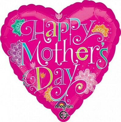 Ballon "Happy Mother's Day" cœur