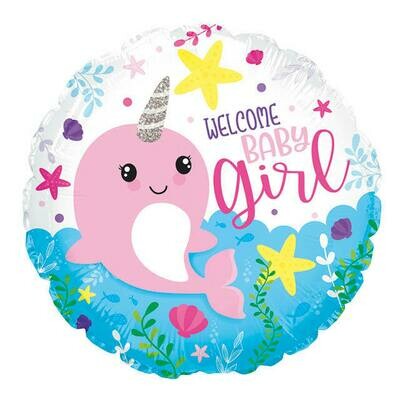 Ballon "Welcome Baby Girl" naissance