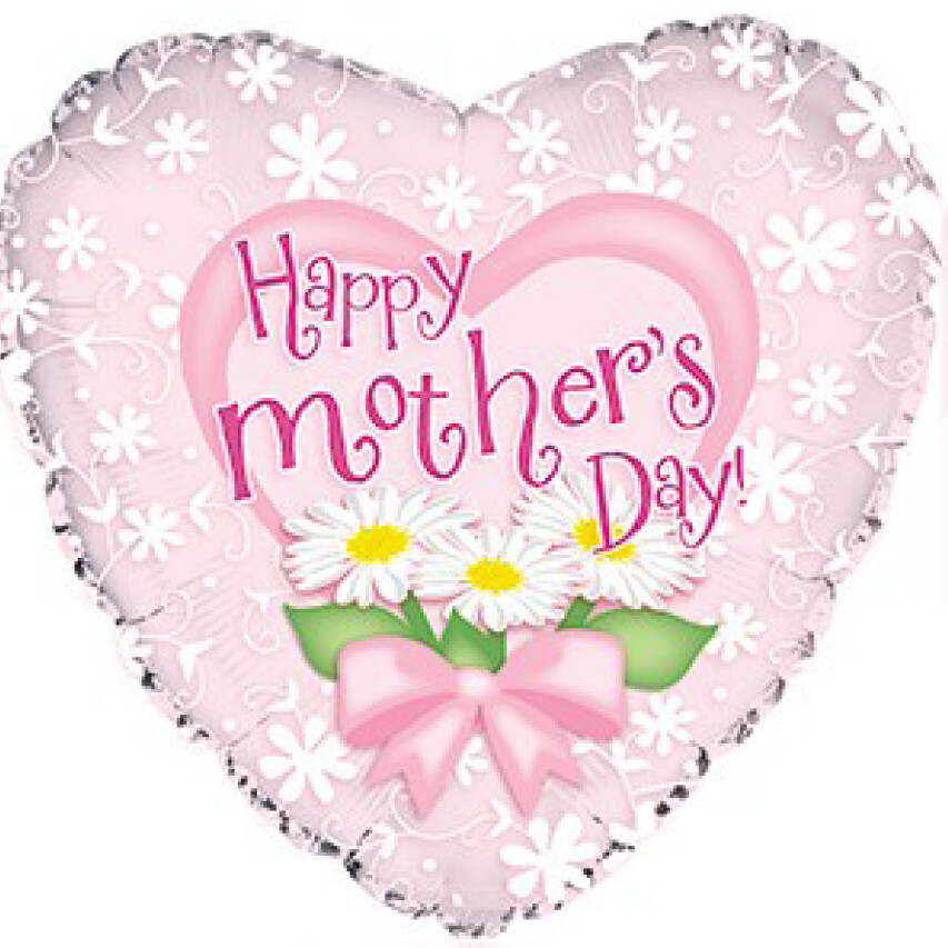 Ballon "Happy Mother's Day" coeur 2