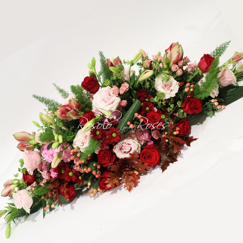 Magnifique gerbe en rose et rouge