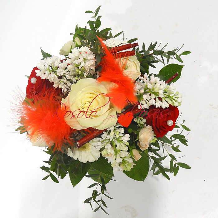 Bouquet d'amitié en rouge et blanc