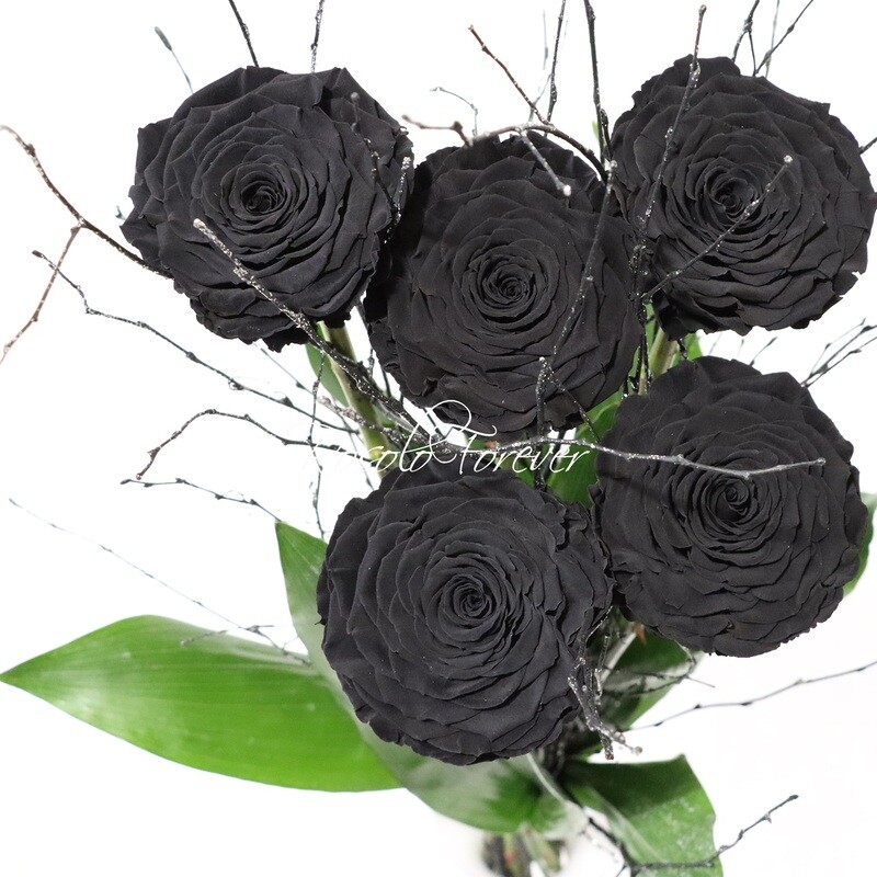 Roses éternelles couleur noire