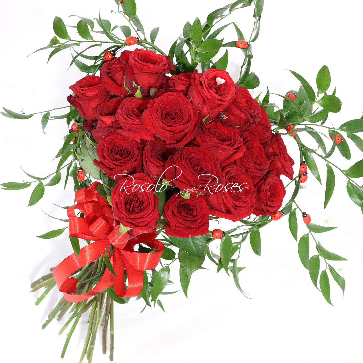 Bouquet de roses rouges en forme de coeur