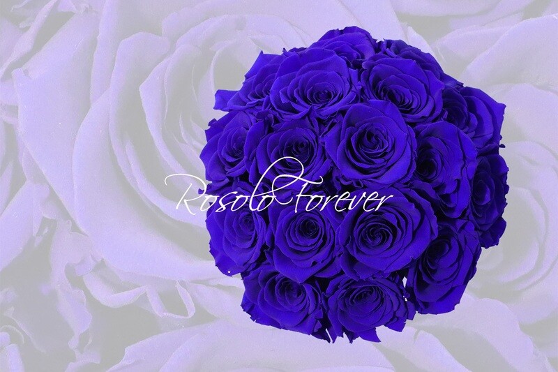 Bouquet de roses éternelles, bleu foncé