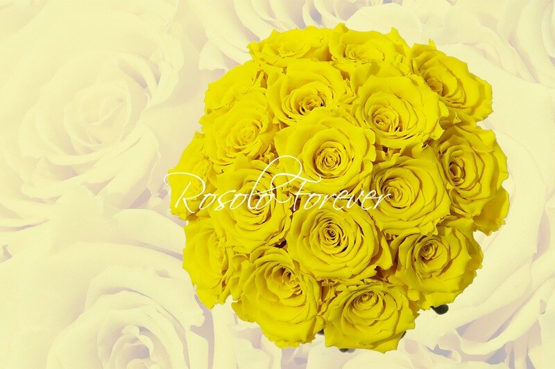 Bouquet de roses éternelles, jaune