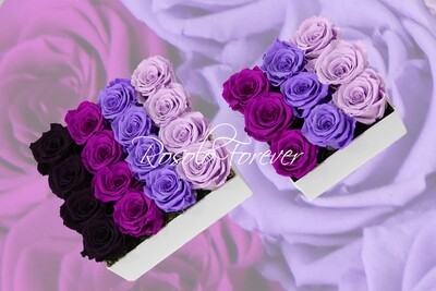 Arrangement de table, carré, en couleurs de lila/mauve