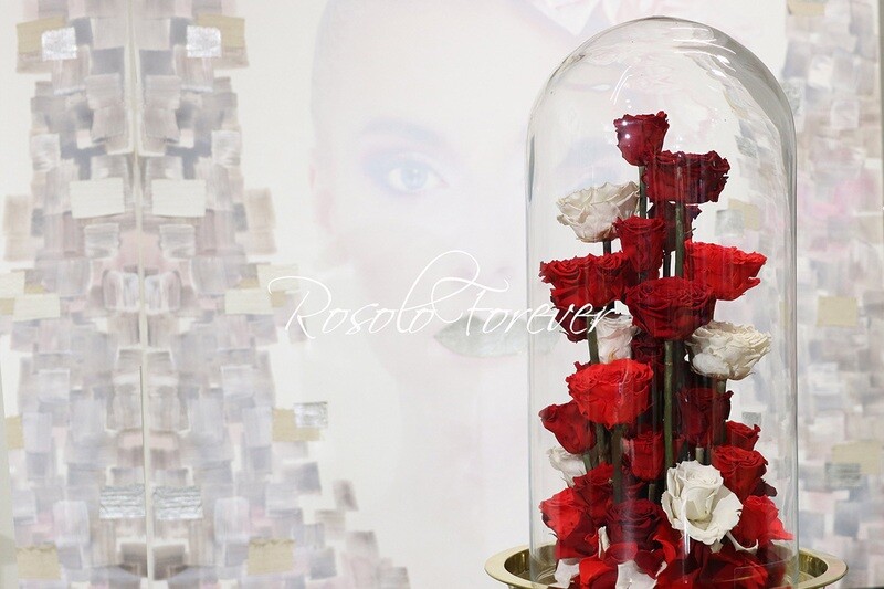 Cloche géante en rouge et blanc