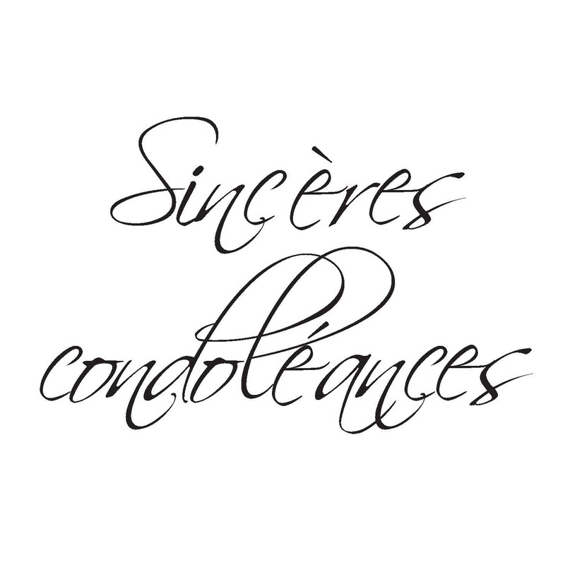 Carte de voeux "sincères condoléances"