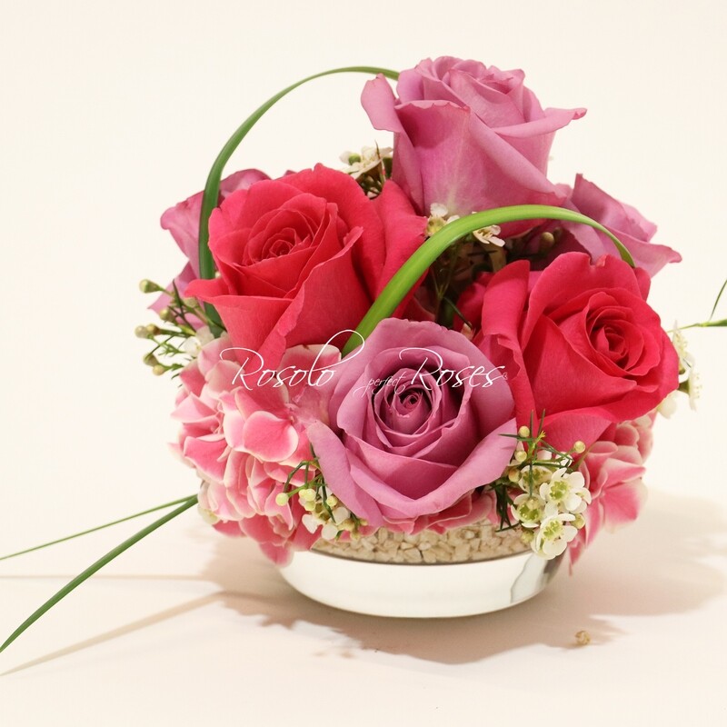 Jolie composition de roses