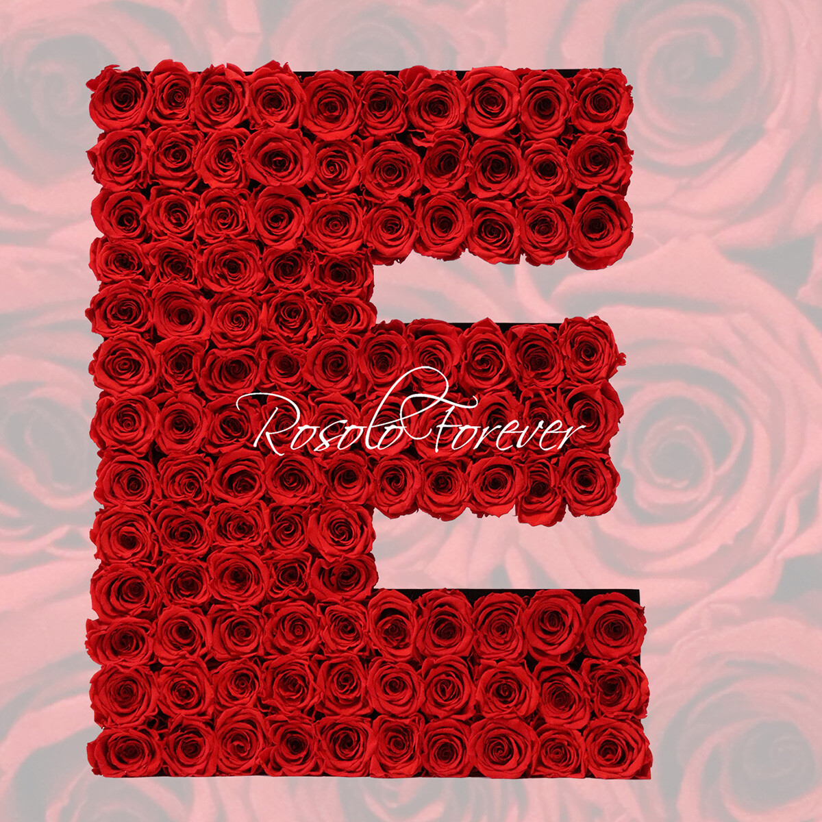 Lettre en Roses "E": 2 tailles, ou toute autre lettre, couleur à choix