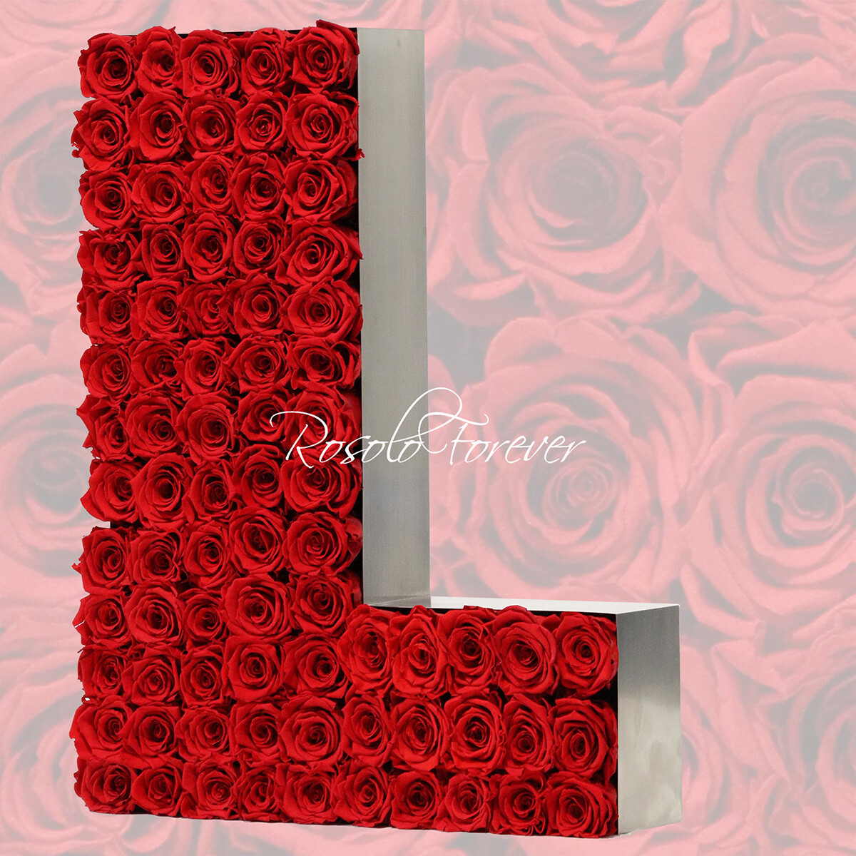 Lettre en Roses "L": 2 tailles, ou toute autre lettre, couleur à choix