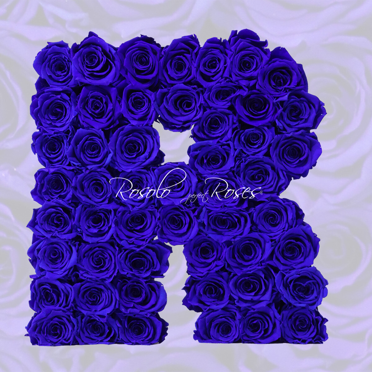 Lettre en Roses "R": 2 tailles, ou toute autre lettre, couleur à choix