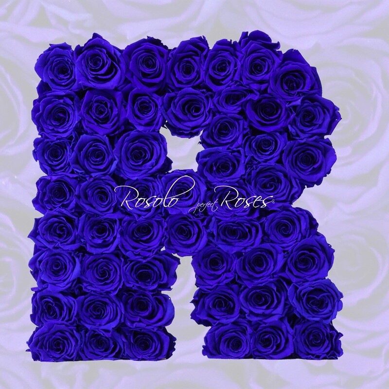 Lettre en Roses "R": 2 tailles, ou toute autre lettre, couleur à choix