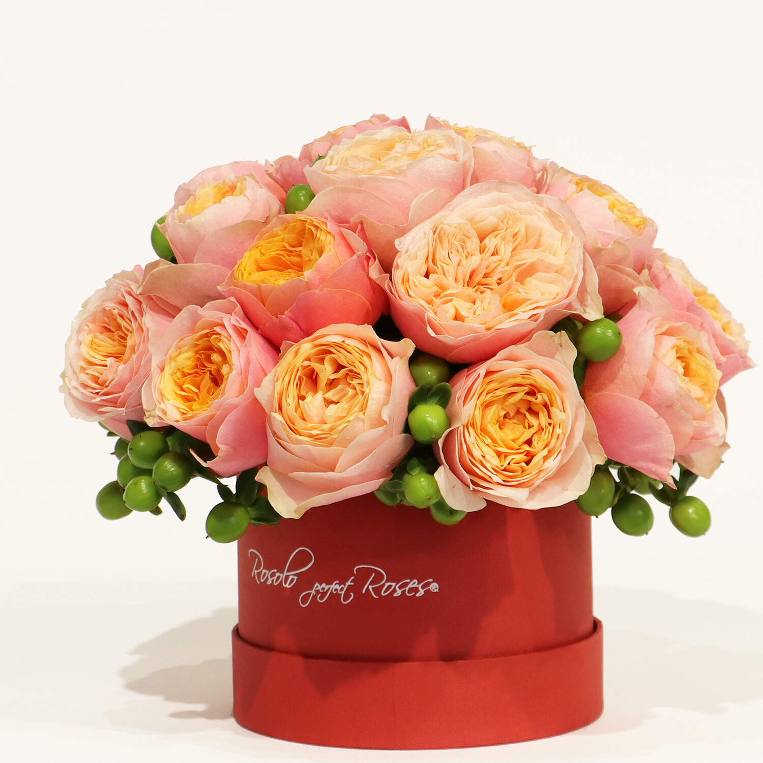 Belle boîte Roses de Jardin, saumon