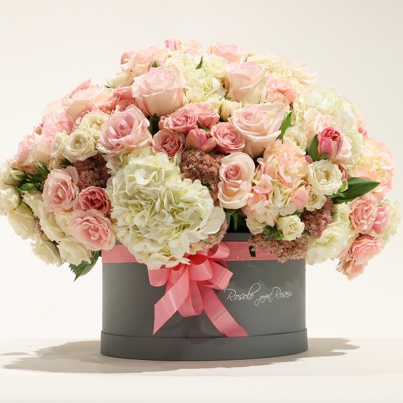 LUXE: Roses &amp; Hortensias dans une grande boite