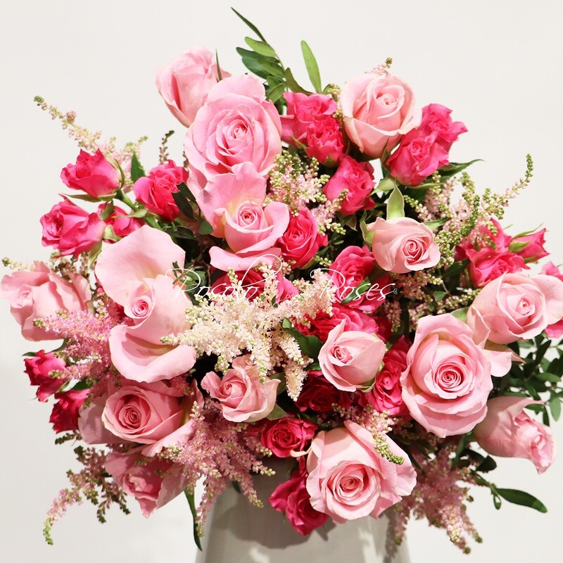ETE: Joli bouquet de roses mignonnes &amp; astilbe
